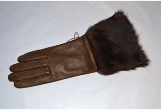 Ralph Lauren COLLECTION Brown Leather Gloves
