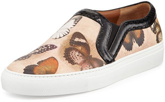 Givenchy Butterfly-Print Leather Skate Shoe