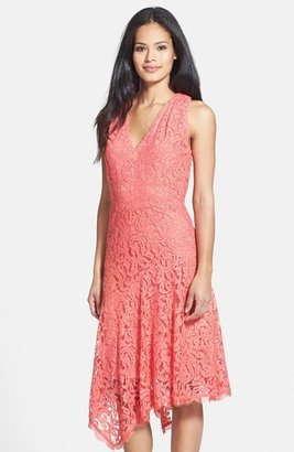 Adrianna Papell Lace Fit & Flare Midi Dress