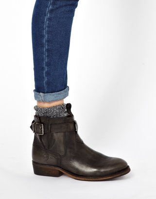 Bronx Strap Flat Ankle Boots