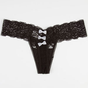 Triple Bow Lace Thong