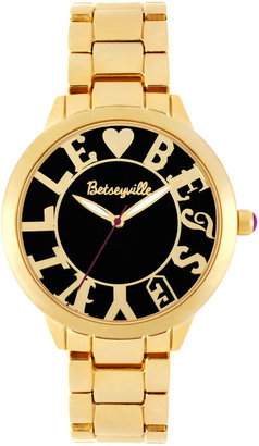 Betseyville by Betsey Johnson Womens Logo Dial Bracelet Watch