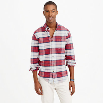 J.Crew Chamois elbow-patch shirt in heather plaster plaid