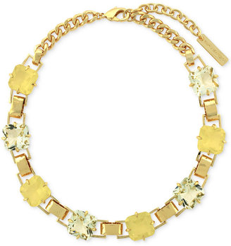 Vince Camuto Gold-Tone Green Stone Resin Link Necklace