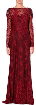 Notte by Marchesa 3135 NOTTE BY MARCHESA Embellished long-sleeved lace gown