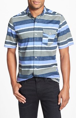 Volcom 'El Rancho' Trim Fit Stripe Woven Short Sleeve Shirt