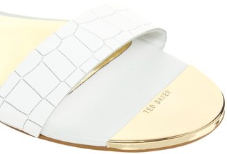 Ted Baker Tabbey White Leather Flat Sandals