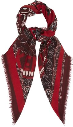 Kenzo Red eye print scarf