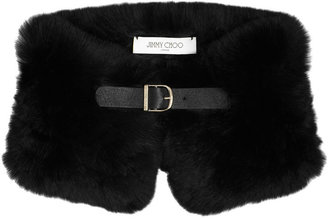 Jimmy Choo Scarf Black Fur Collar