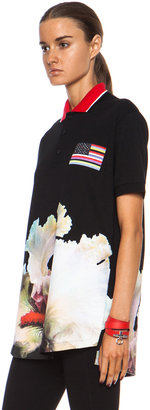 Givenchy Orchid Bottom Print Cotton Polo in Black