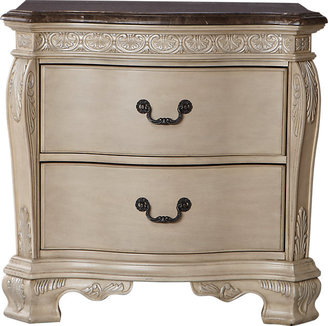 Rooms To Go Cortinella White Marble Top Nightstand