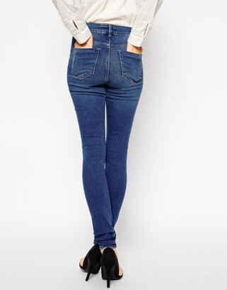 ASOS Ridley Jeans in Mount Eden Wash with Ripped Knee