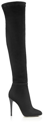 Jimmy Choo Turner Black Suede and Stretch Suede Over the Knee Boots