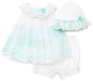 Little Me Baby Girls' 3-Piece Hat, Dress & Bloomers Set