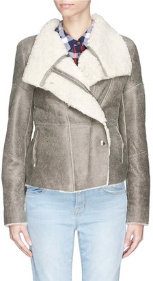 IRO 'Jemma' asymmetric front shearling jacket