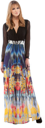 Twelfth St. By Cynthia Vincent | Long Sleeve Maxi With Slits - Monet Border