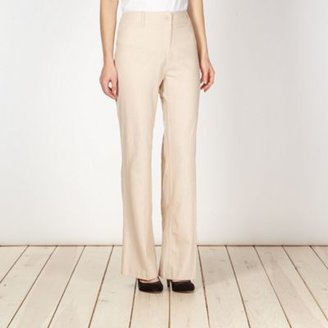 The Collection Natural plain linen blend trousers