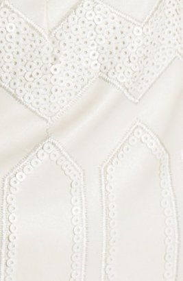 Elliatt Embellished Faux Leather Panel Sheath Dress