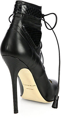 Brian Atwood Elis Watersnake & Leather Pumps
