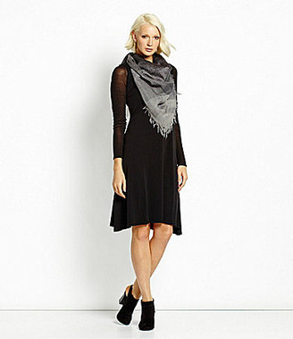 Eileen Fisher Checked Sparkle Wool Scarf