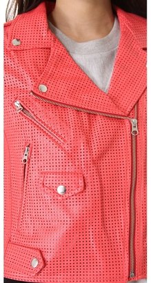 Rebecca Minkoff Perforated Wes Leather Moto Jacket