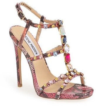 Steve Madden 'Majestyc' Jeweled T-Strap Sandal (Women)
