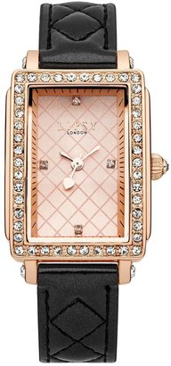 Lipsy Rose Gold Tone Dial and Black Strap Ladies Watch