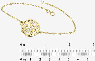 Fine Jewelry Personalized 10K Gold 20mm Monogram Bracelet