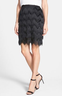 Vince Camuto Fringe Tiered Pencil Skirt