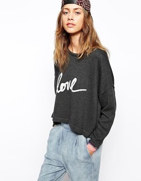 Illustrated People Wide Jumper - Charcoal