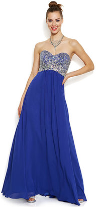 Decode Strapless Embellished Sweetheart Gown