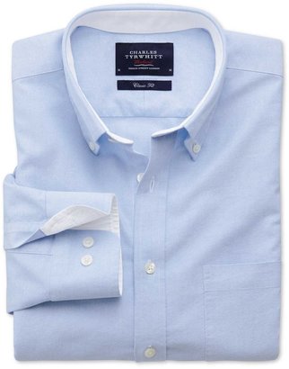 Charles Tyrwhitt Classic fit sky blue washed Oxford shirt