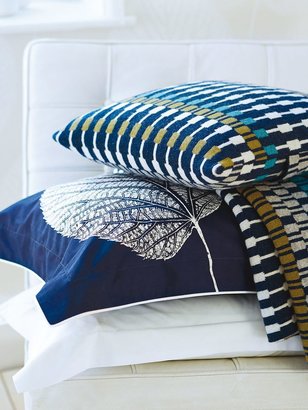 Harlequin Leaf knitted throw one size navy