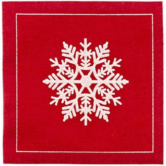 Container Store Cotton Cocktail Napkin Roll Snowflake Red/White Pkg/50