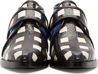Kenzo Blue Snakeskin Slip-On Shoes