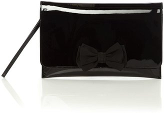 RED Valentino Black patent bow clutch bag