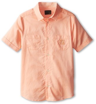 Fendi Kids S/S Button Down Shirt Boy's Short Sleeve Button Up