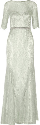 Mikael Aghal Embellished lace gown