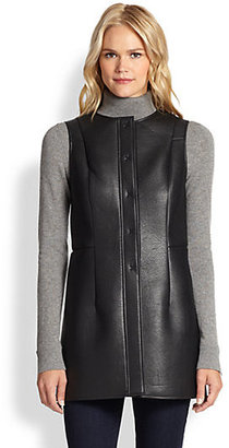 Saks Fifth Avenue Faux-Leather Long Vest
