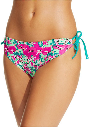 California Waves Floral-Print Side-Tie Bikini Bottom