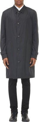 Piattelli Men's Reversible Trench Coat-Black