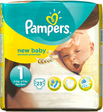 Pampers New Baby Size 1 (Newborn) Nappies  (2-5Kg / 4-11lbs) -  23 Pack