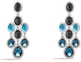 David Yurman Ultramarine Chandelier Earrings with Blue Topaz and Black Orchid