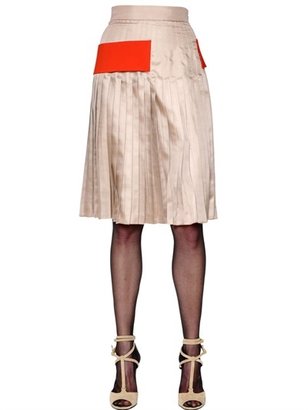 Givenchy Pleated Silk Twill Skirt