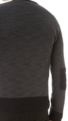 John Varvatos Striped V Neck Sweater
