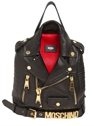 Moschino Biker Jacket Form Nappa Leather Backpack