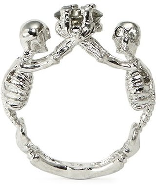 Alexander McQueen Skeleton crystal ring