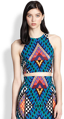 Mara Hoffman Printed Stretch Jersey Cropped Top