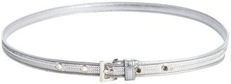 Prada grey leather and sequence skinny belt