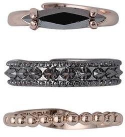 Pilgrim Rose Gold And Hematite Plated Adjustable Stacking Rings